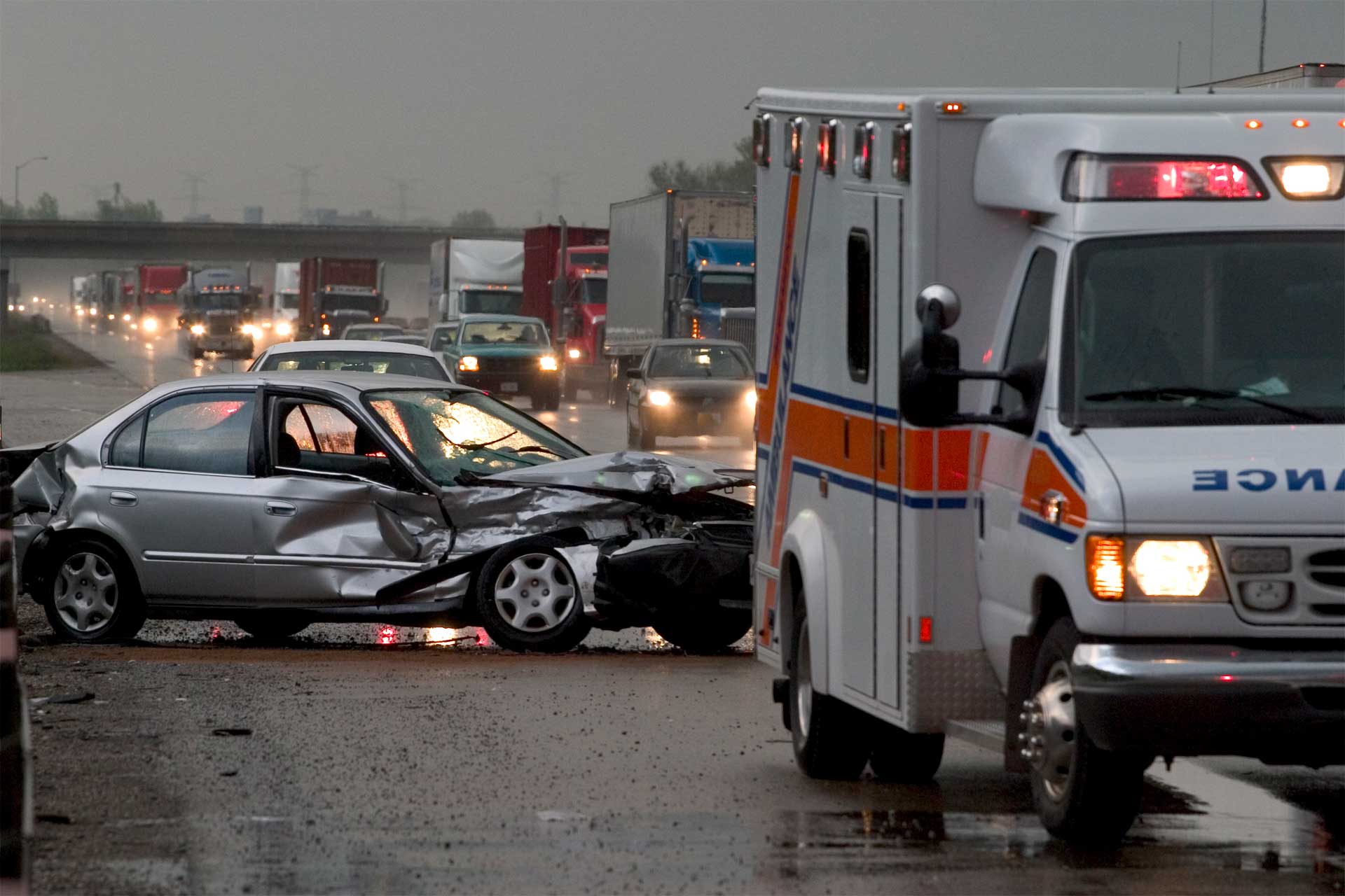 ambulance truck car accident emergency