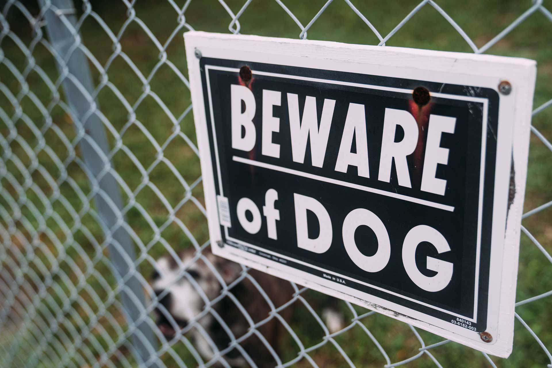 beware of dog sign