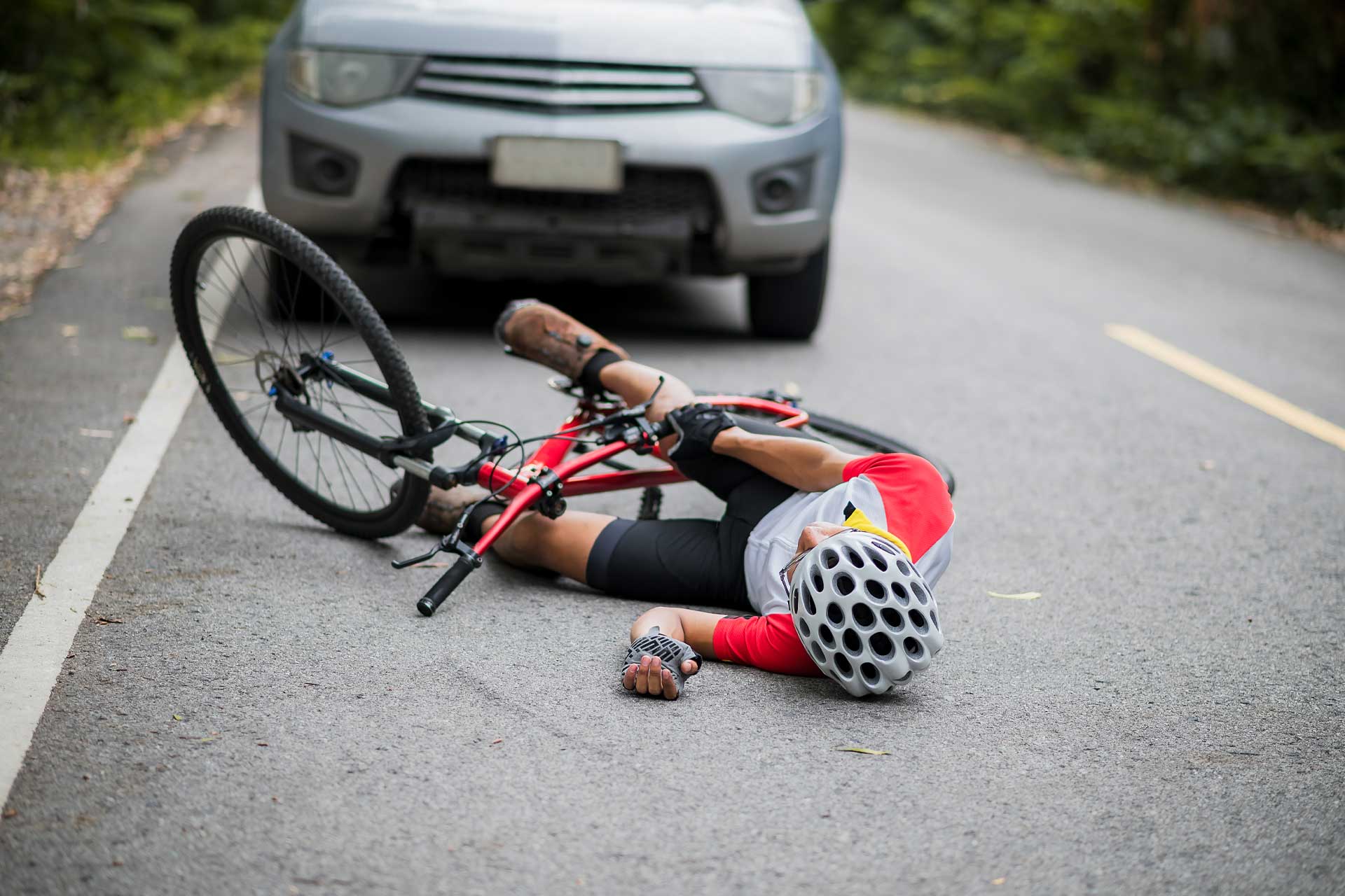 injured bicyclist hit by car